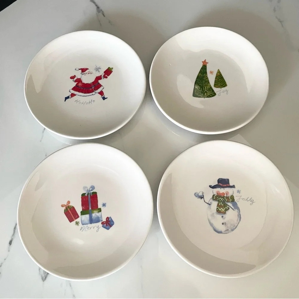 SET of 4 Holiday Appetizer Plates by Pier 1